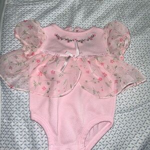 Vintage Sesame Street Pink Floral Bodysuit